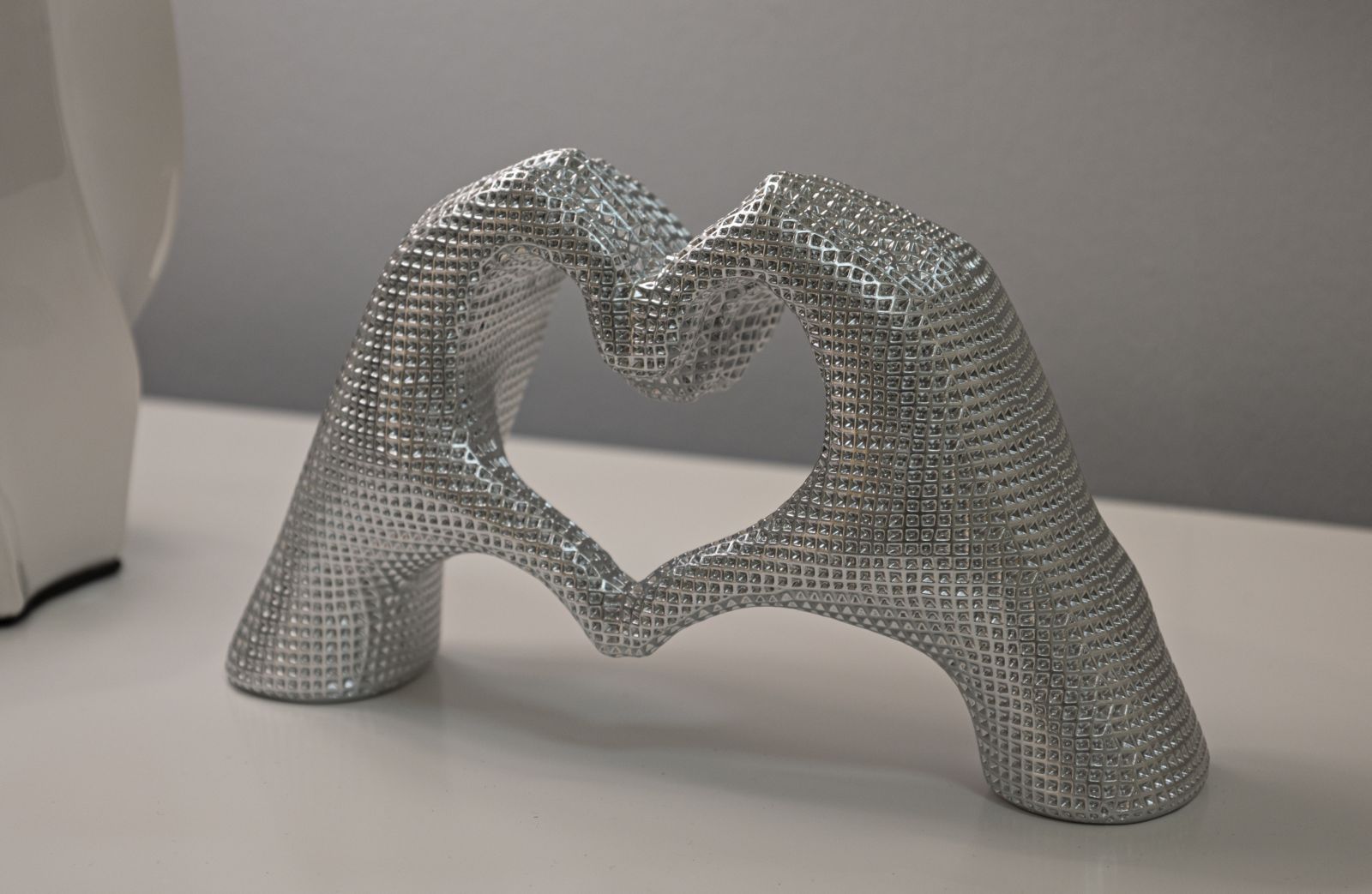 Scultura Lover Silver Cm 25X7,5X13,5 Elegante Decorazione