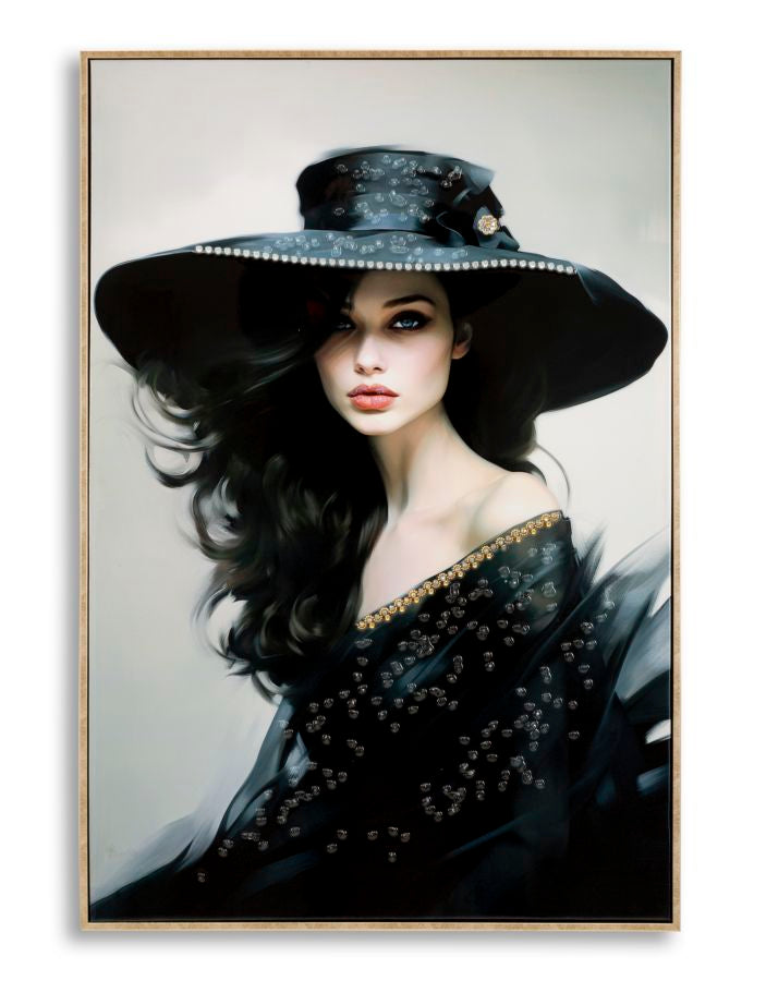 Dipinto Su Tela Laccato Dori C/Cornice -A- Eleganza 62x92