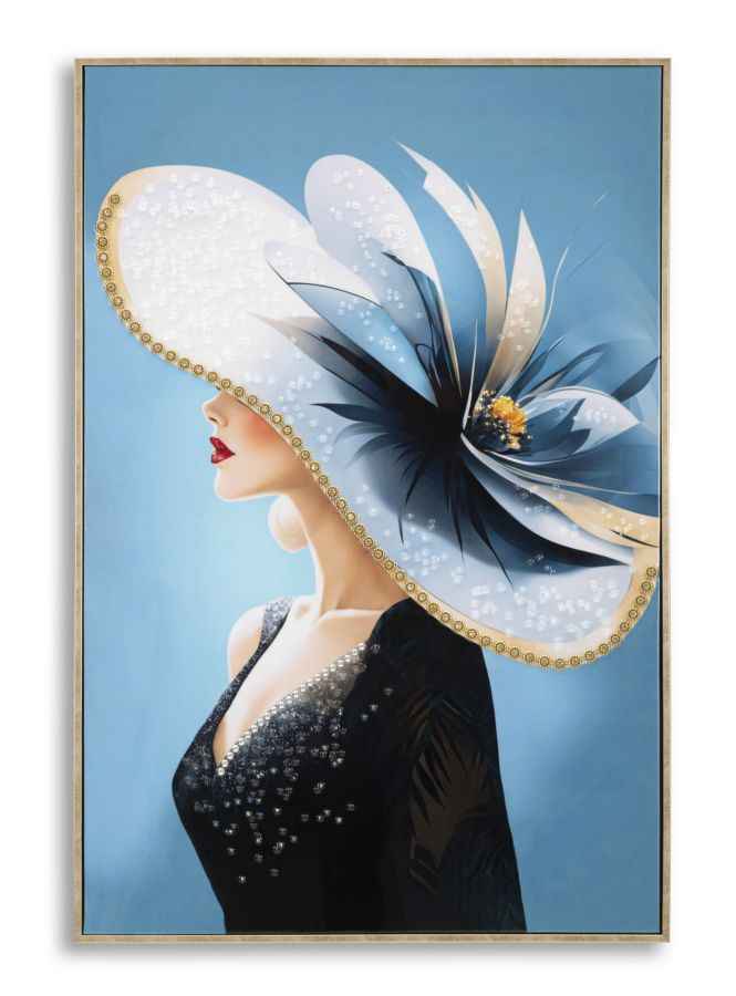 Dipinto Su Tela Laccato Dori C/Cornice -B- Eleganza 62x4x92