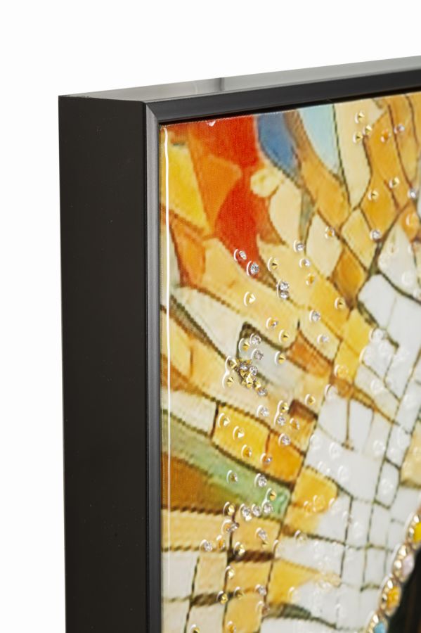 Dipinto Su Tela Laccato Madonna -A- Con Cornice 72X102