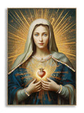 Dipinto Su Tela Laccato Madonna -B- Con Cornice 72X4X102