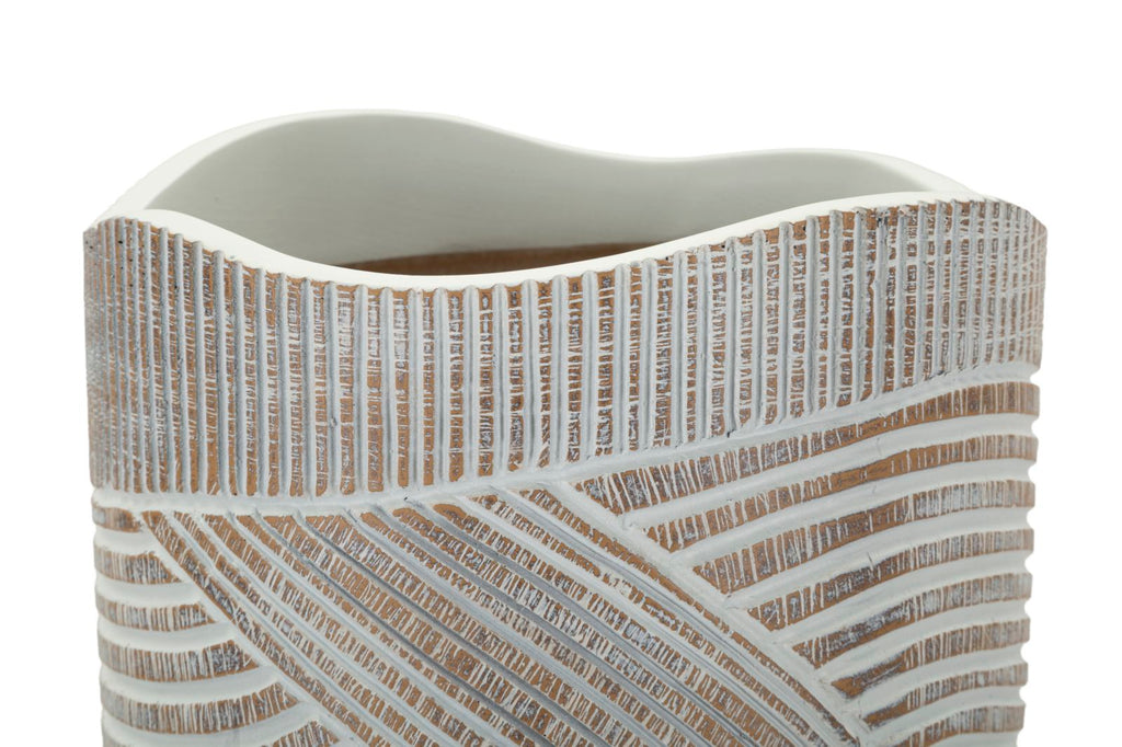 Vaso Resina Woody Cm Ø 19X55 Design Elegante e Versatile