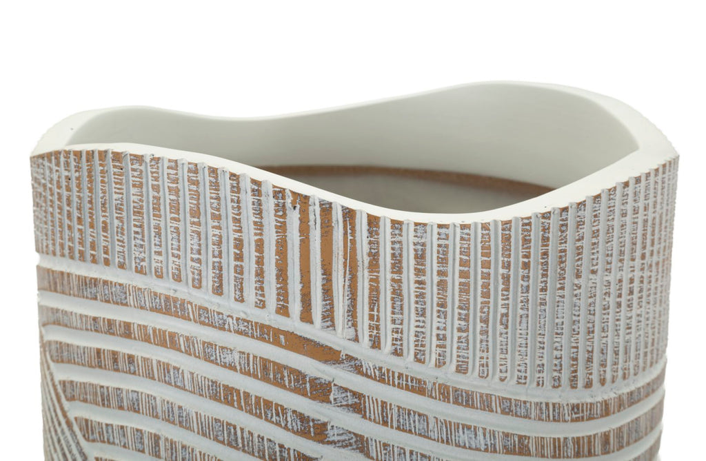Vaso Resina Woody Cm Ø 18X45 Per Arredo Elegante