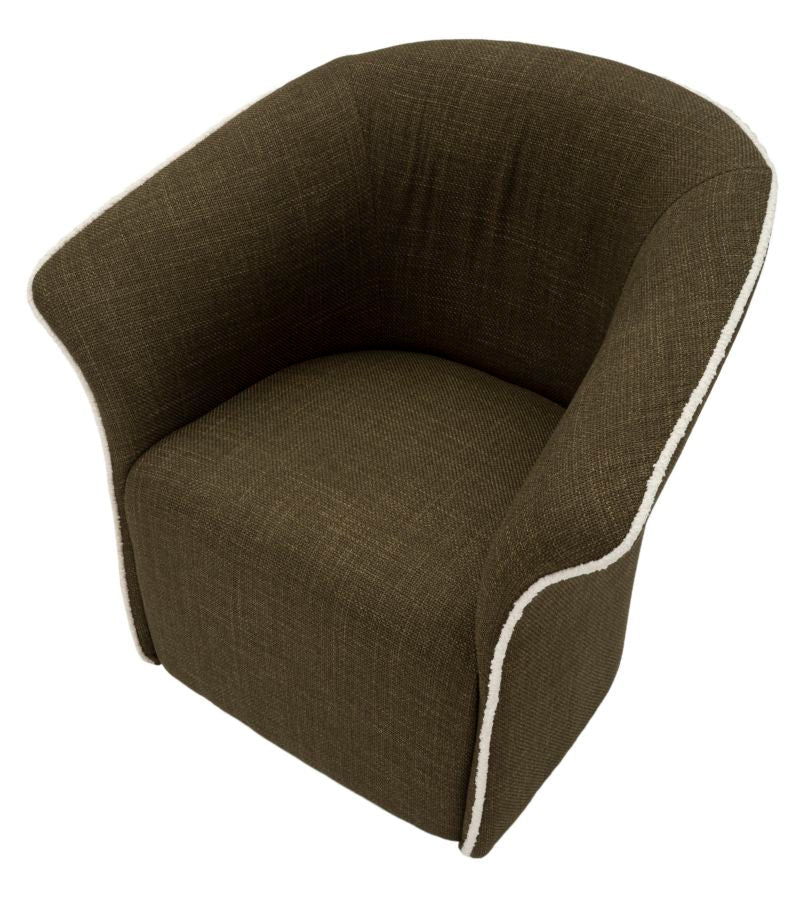 Poltrona Girevole Siena Verde Cm 83,5X66X80 Elegante