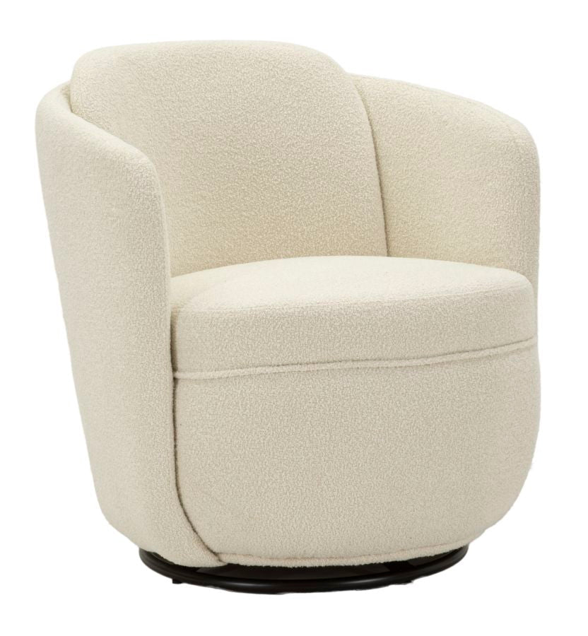 Poltrona Girevole Torino Crema 70X72X75 Alta Seduta 44,5