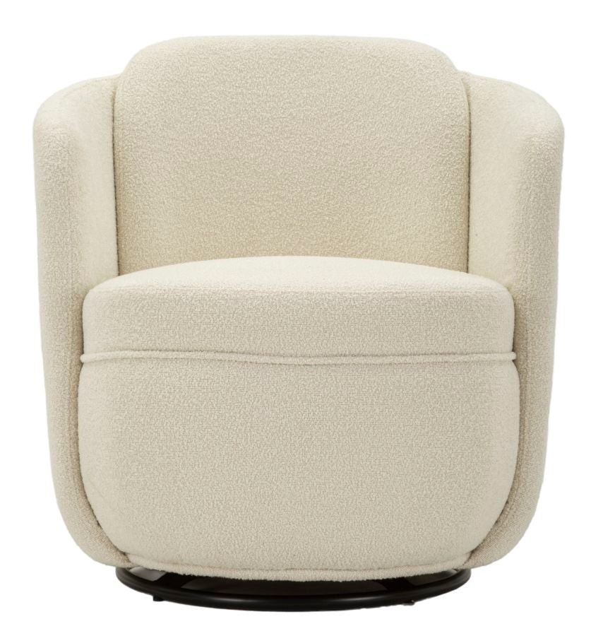 Poltrona Girevole Torino Crema 70X72X75 Alta Seduta 44,5