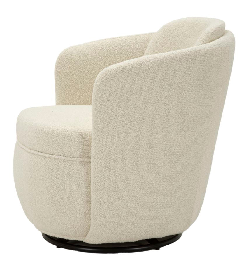 Poltrona Girevole Torino Crema 70X72X75 Alta Seduta 44,5