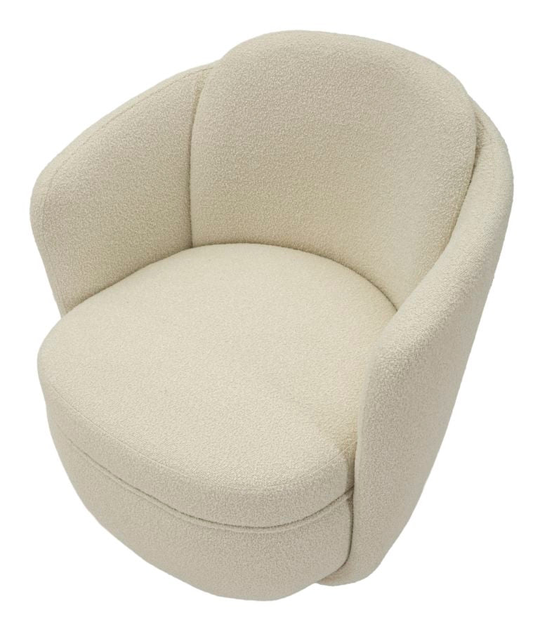 Poltrona Girevole Torino Crema 70X72X75 Alta Seduta 44,5