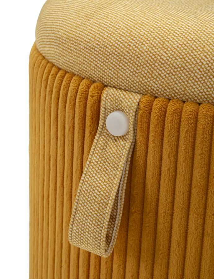 Puff C/Contenitore Bolzano Senape Set 2 Pz Ø 38X38-32X28