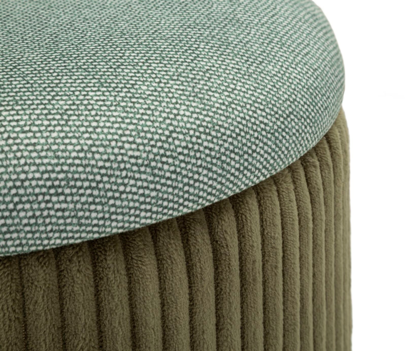 Puff C/Contenitore Bolzano Verde Set 2 Pz Ø 38X38-32X28