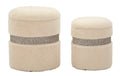 Puff C/Contenitore Saint-Moritz Crema Set 2 Pz Ø 40X47-32X38