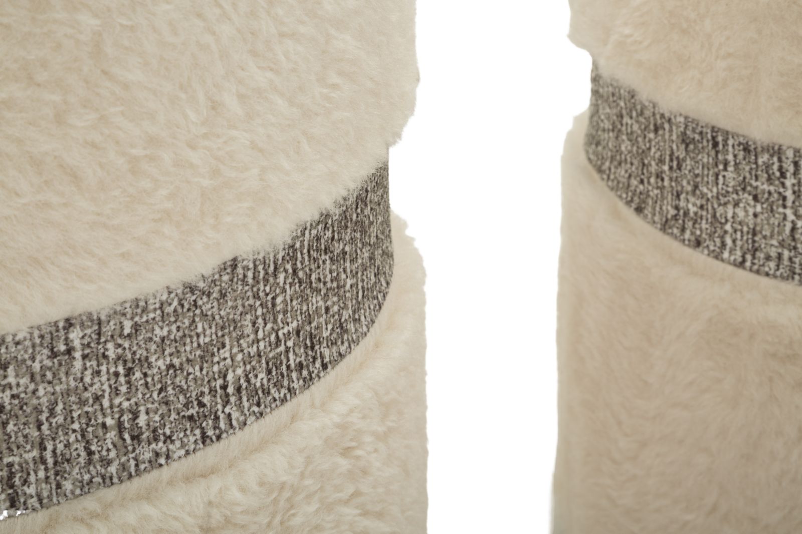 Puff C/Contenitore Saint-Moritz Crema Set 2 Pz Ø 40X47-32X38