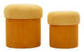 Puff C/Contenitore Aspen Senape Set 2 Pz Ø 42X44-35X37