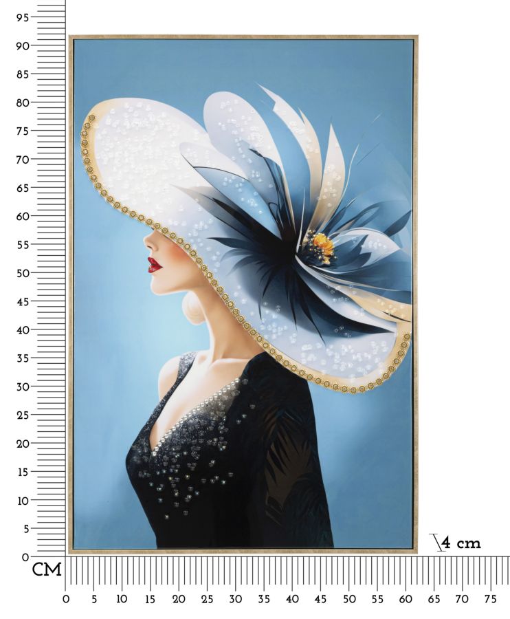 Dipinto Su Tela Laccato Dori C/Cornice -B- Eleganza 62x4x92