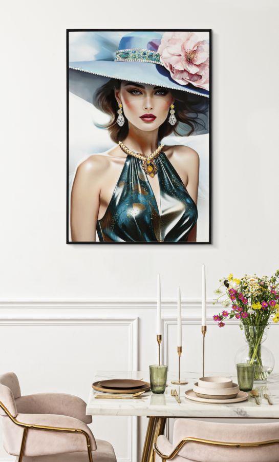 Dipinto Su Tela Laccato Pam C/Cornice A Cm 62X4X92 Elegante