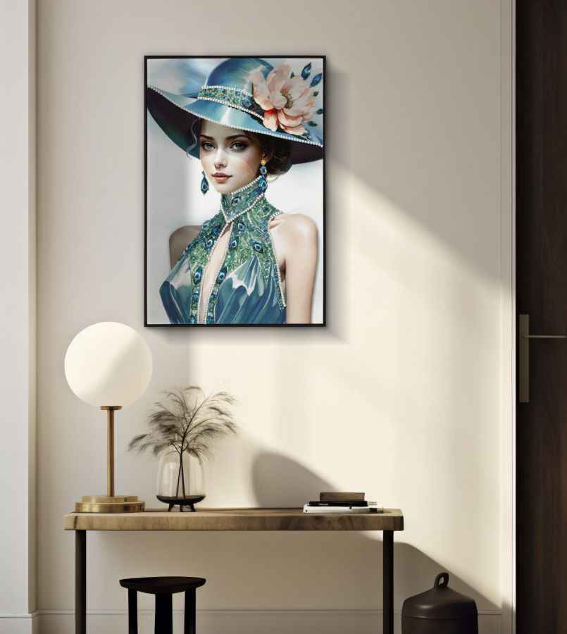 Dipinto Su Tela Laccato Pam C/Cornice -B- 62X4X92 Cm Elegante