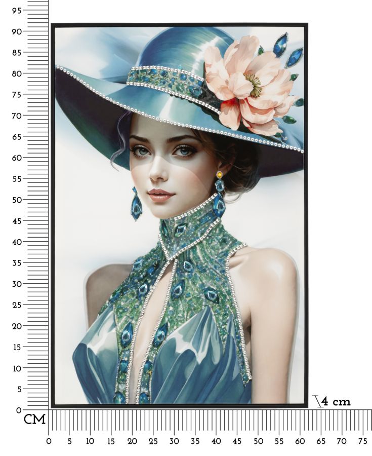 Dipinto Su Tela Laccato Pam C/Cornice -B- 62X4X92 Cm Elegante