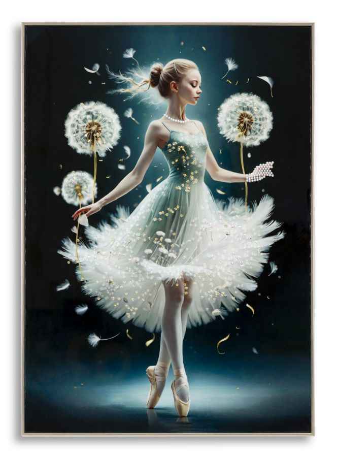Dipinto Su Tela Laccato Dancing C/Cornice A 72X4X102