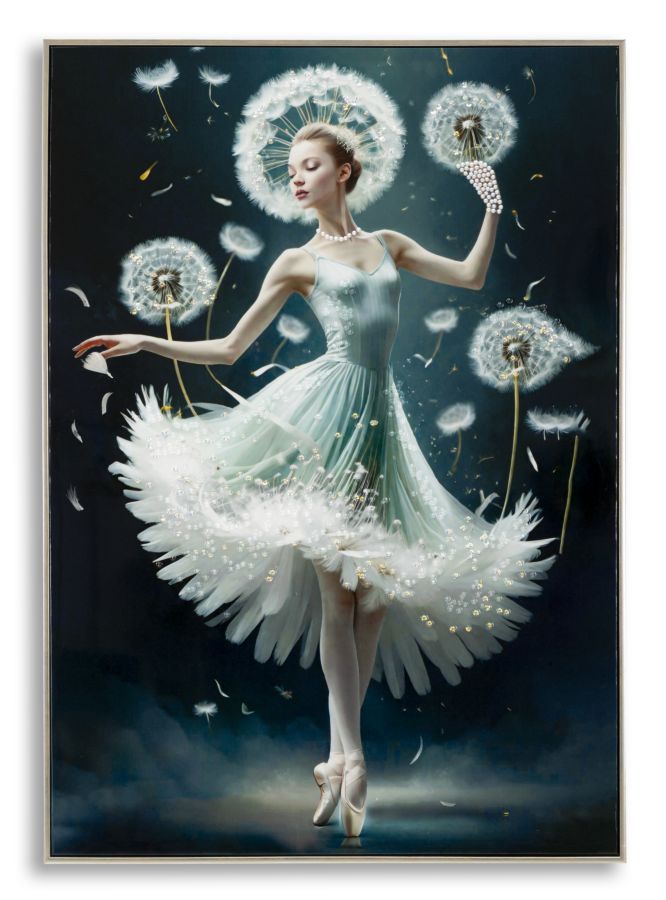 Dipinto Su Tela Laccato Dancing C/Cornice -B- 72x4x102