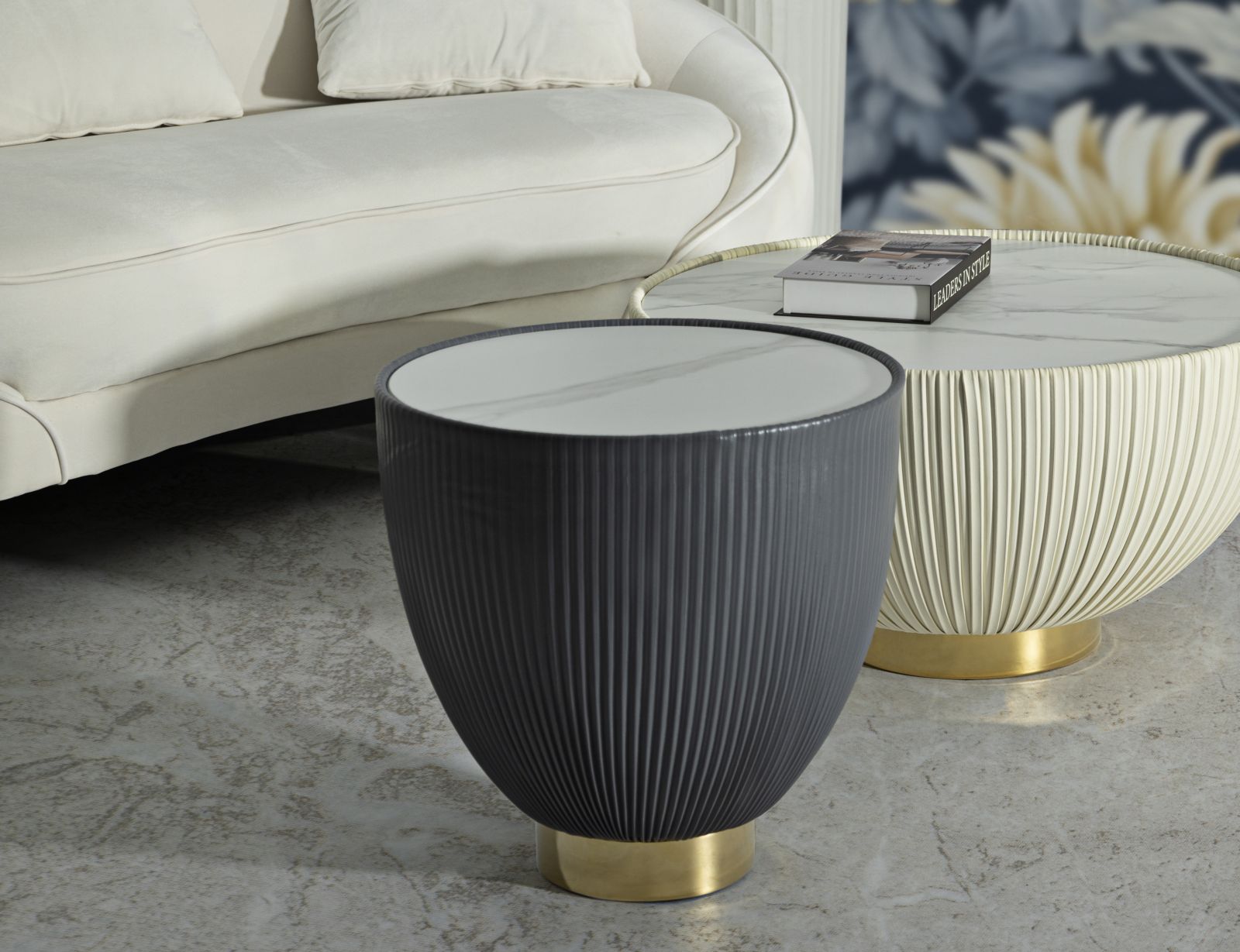 Tavolino Da Caffè Elge Cm Ø 46X45 Con Design Elegante