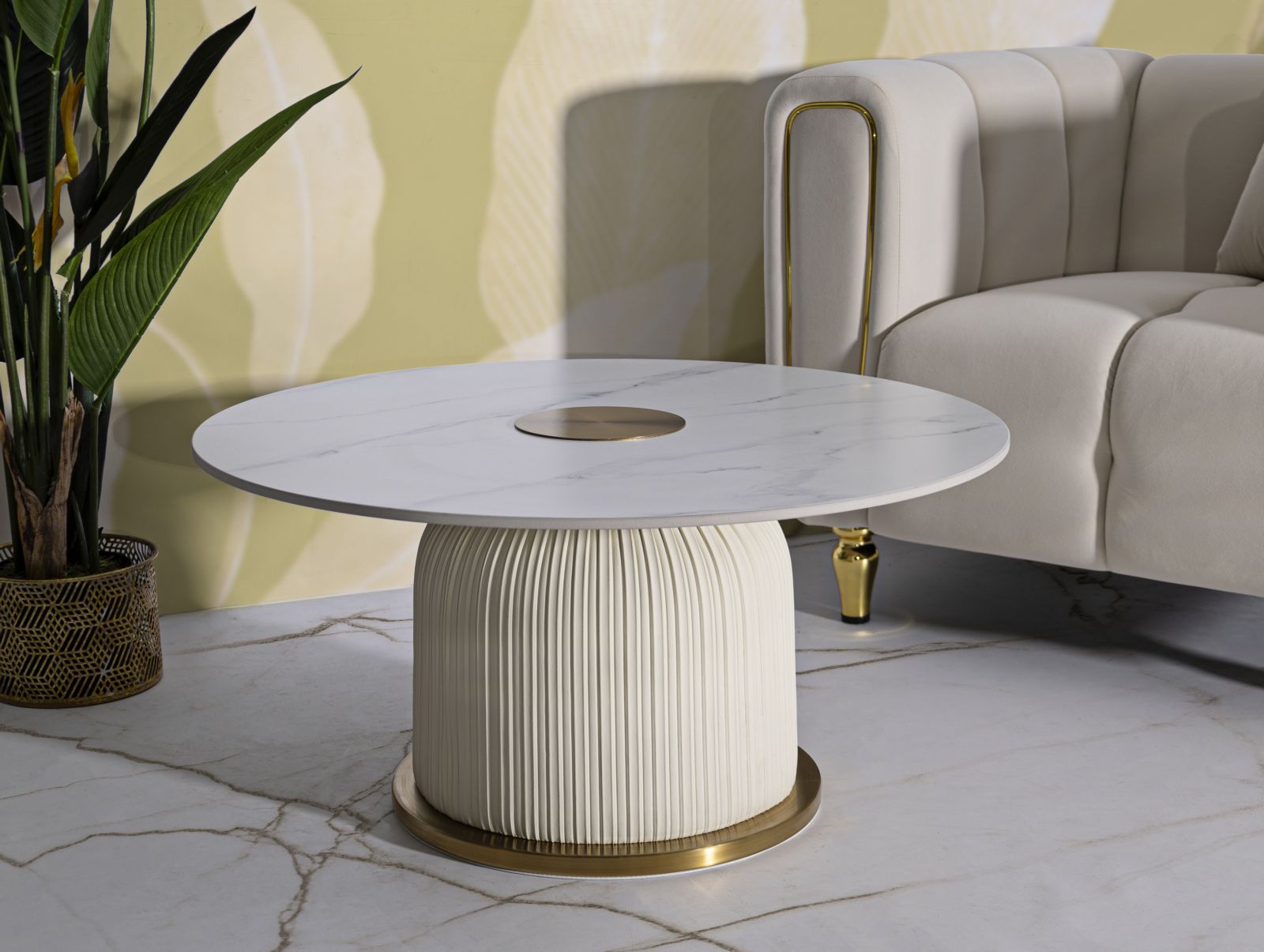 Tavolino Da Caffe' Nova Cm Ø 80X39,5 Elegante E Moderno