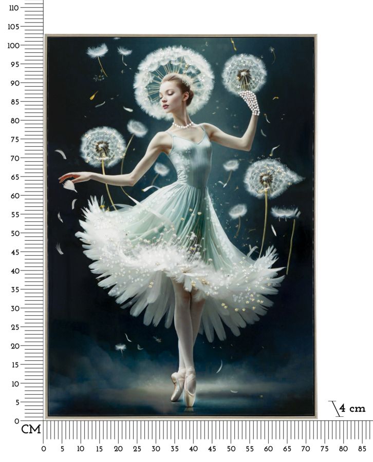 Dipinto Su Tela Laccato Dancing C/Cornice -B- 72x4x102