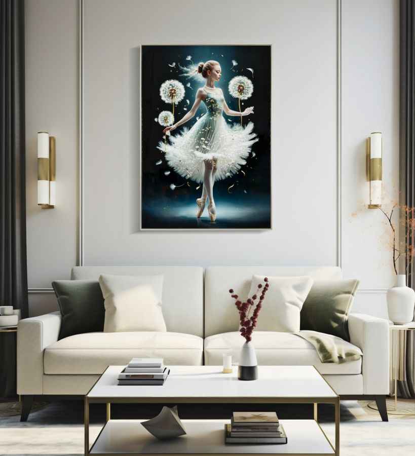 Dipinto Su Tela Laccato Dancing C/Cornice A 72X4X102