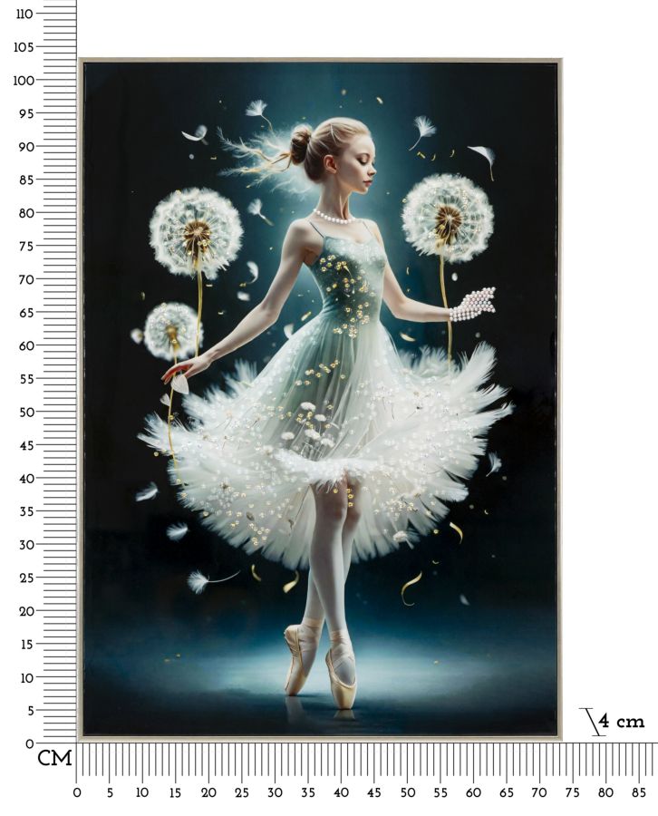 Dipinto Su Tela Laccato Dancing C/Cornice A 72X4X102
