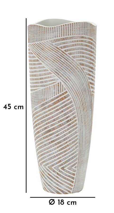 Vaso Resina Woody Cm Ø 18X45 Per Arredo Elegante