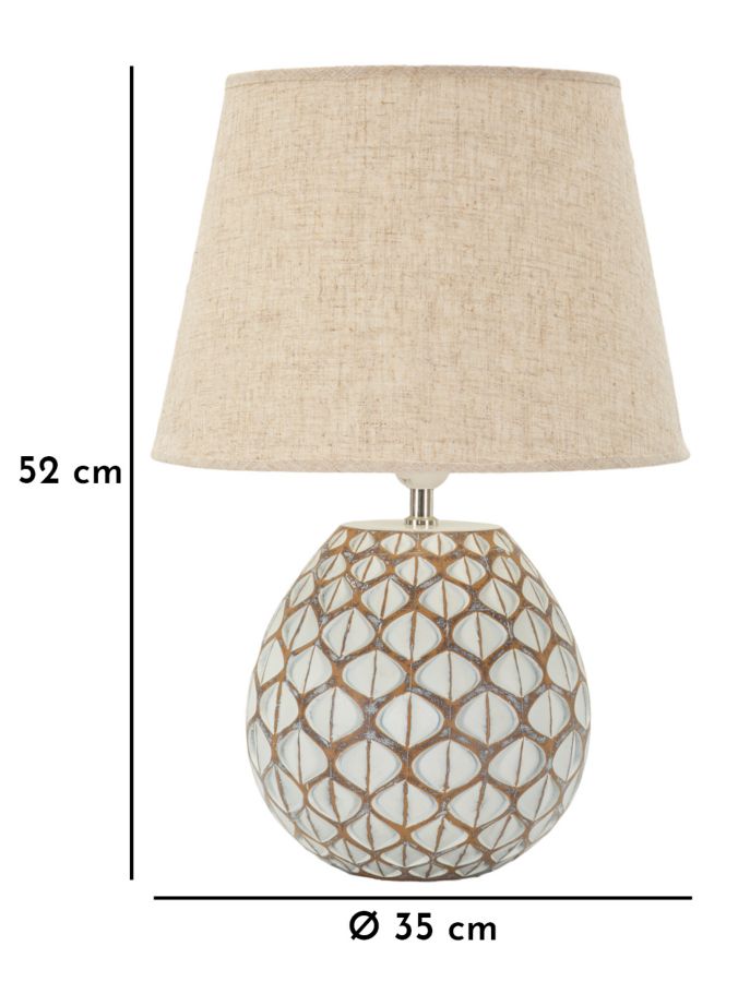 Lampada Da Tavolo Resina Tibet Cm Ø 35X52 Elegante Design