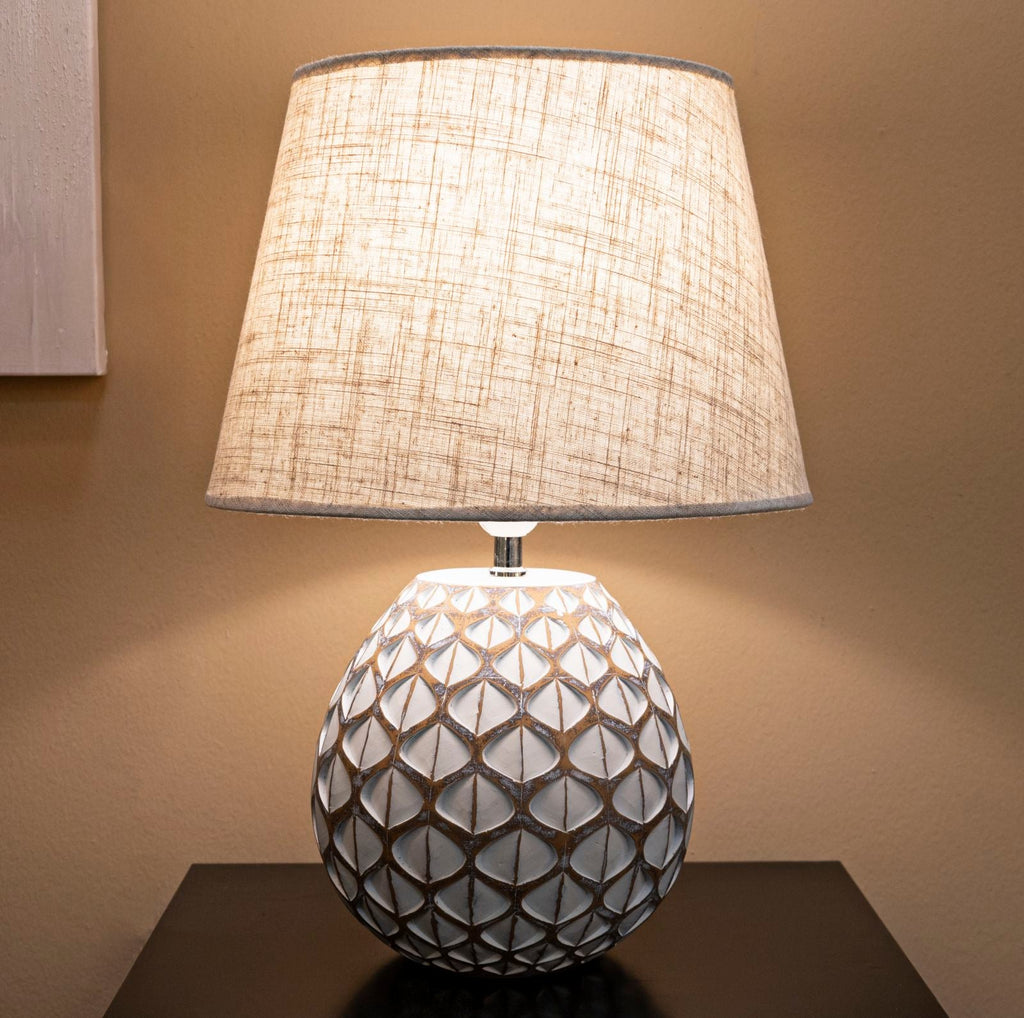 Lampada Da Tavolo Resina Tibet Cm Ø 35X52 Elegante Design