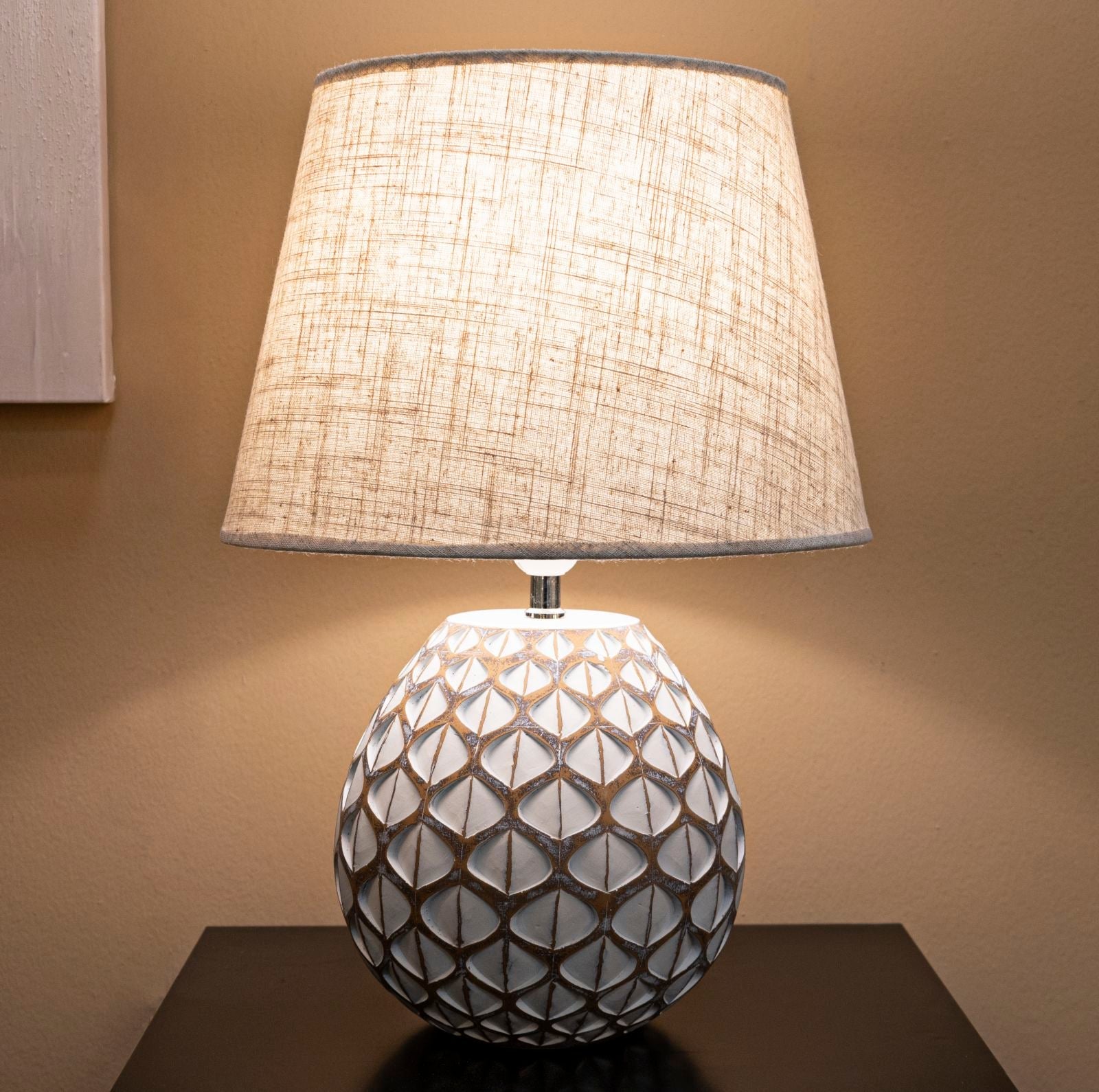 Lampada Da Tavolo Resina Tibet Cm Ø 35X52 Elegante Design