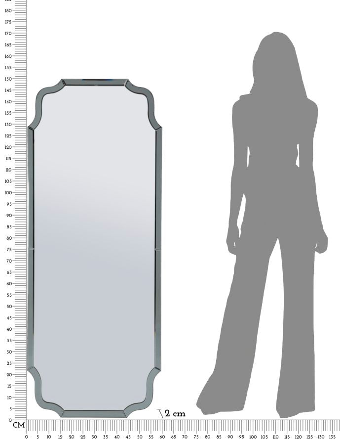 Specchio Da Muro Istanbul Grigio 60x150 Cm Elegante