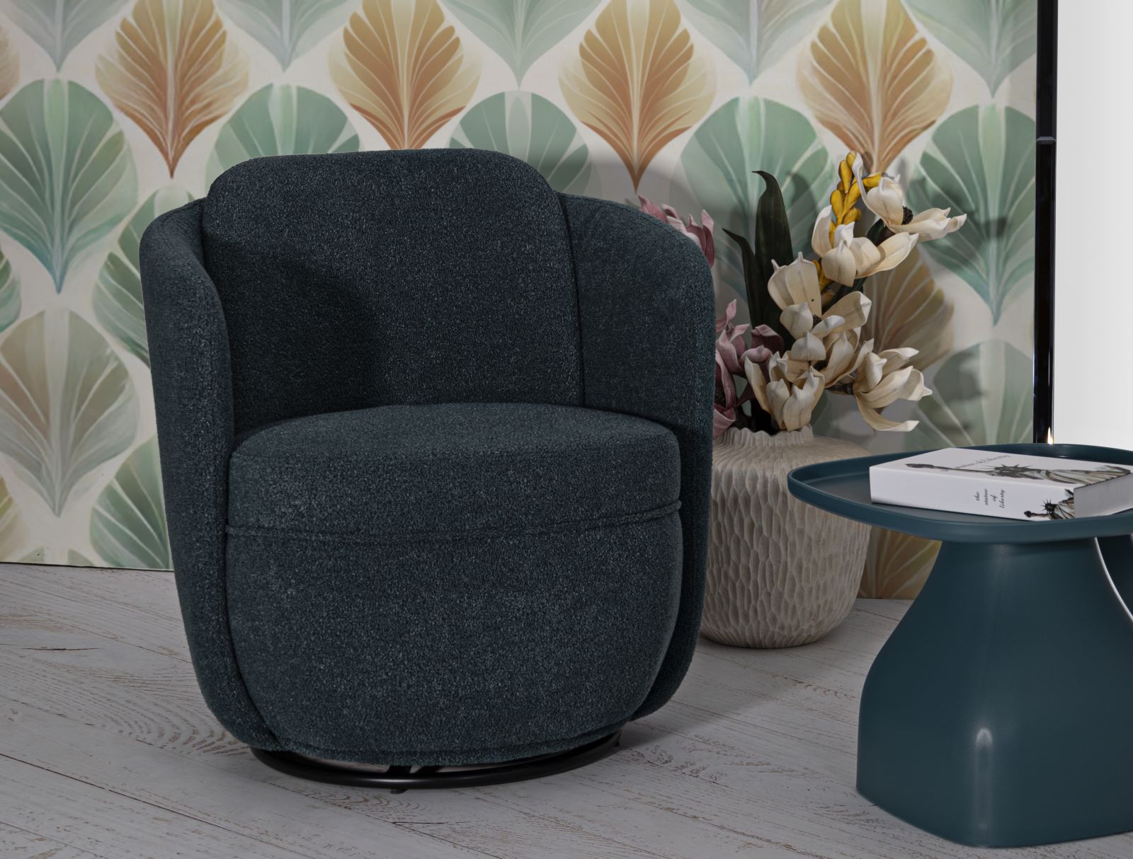 Poltrona Girevole Torino Ottanio 70X72X75 Alta 44,5 cm