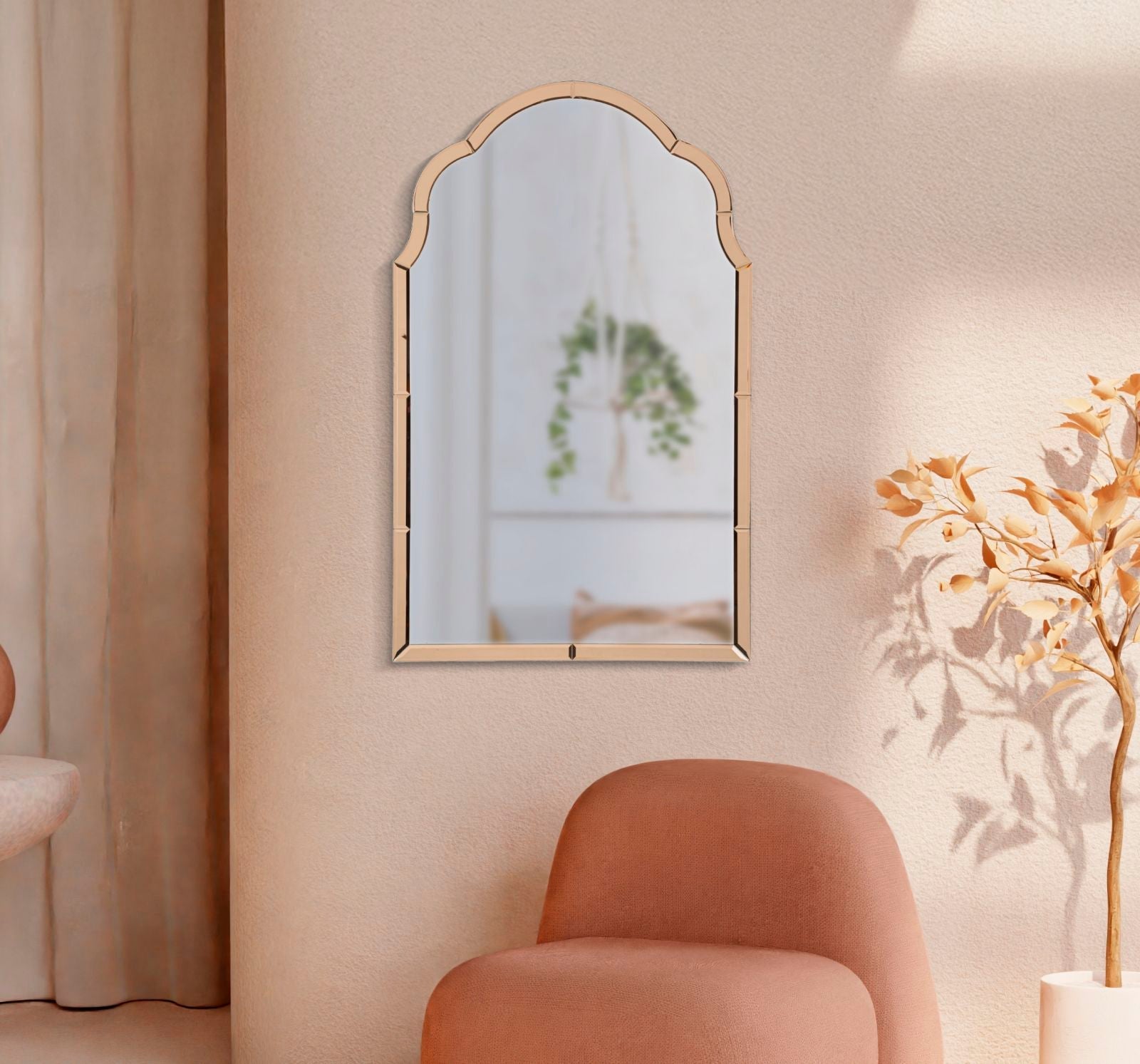 Specchio Da Muro Tangeri Rosa Cm 62X1X100 Elegante