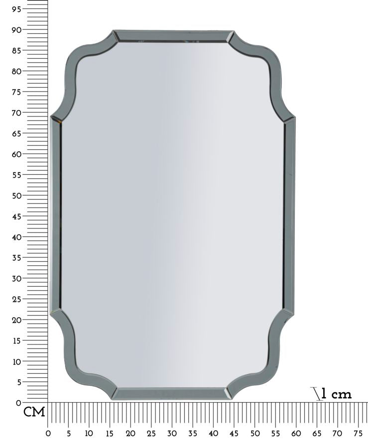 Specchio Da Muro Istanbul Grigio 60X90 Cm Elegante