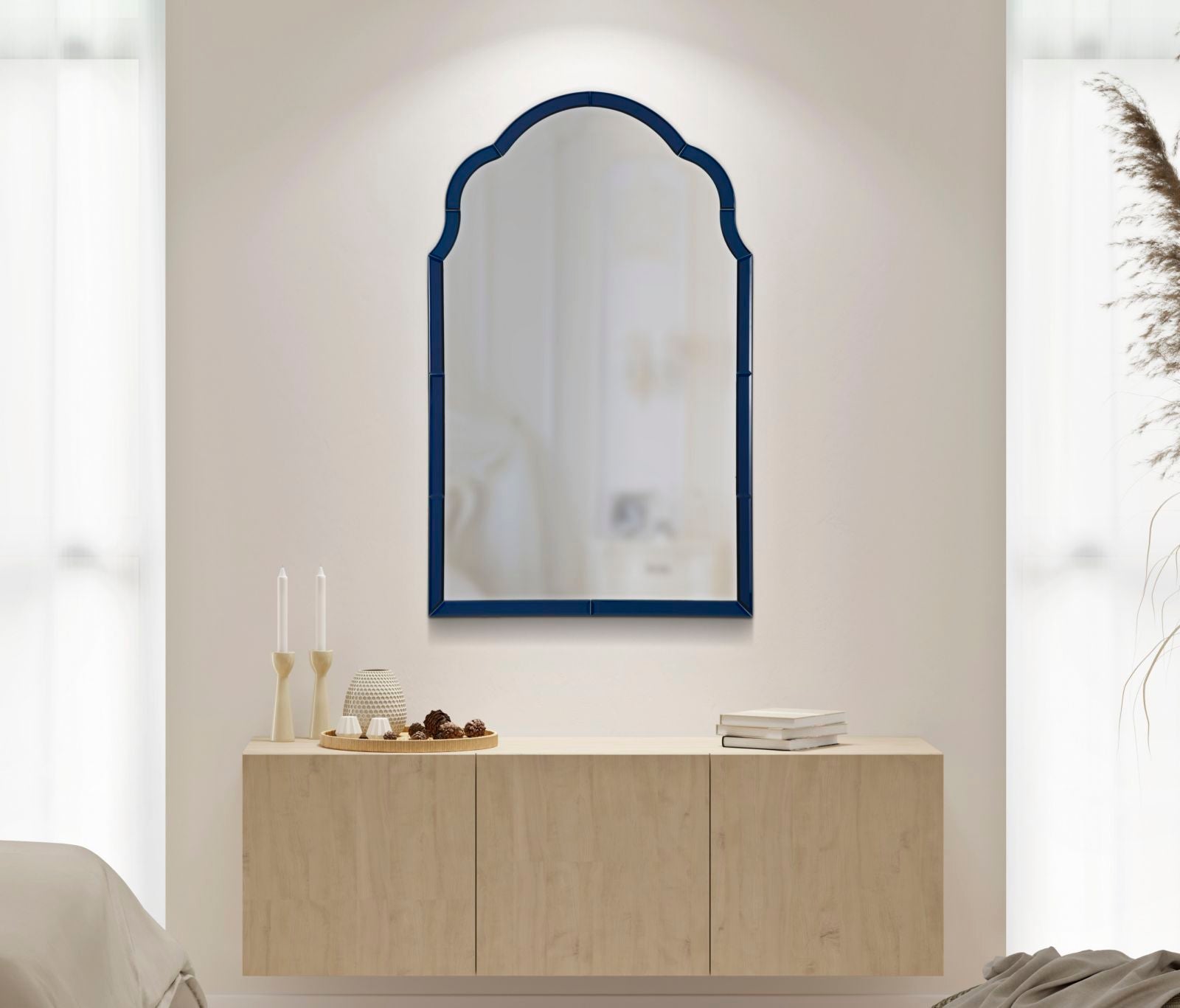 Specchio Da Muro Tangersi Blu Cm 62X1X100 Elegante