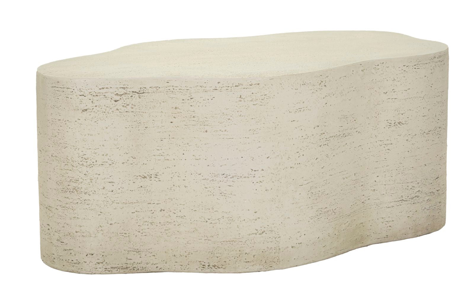 Tavolino Da Caffè Cloud 92,5 X 54,8 X 40 Cm In Pietra Scolpita Con Linee Fluide Per Soggiorno Moderno