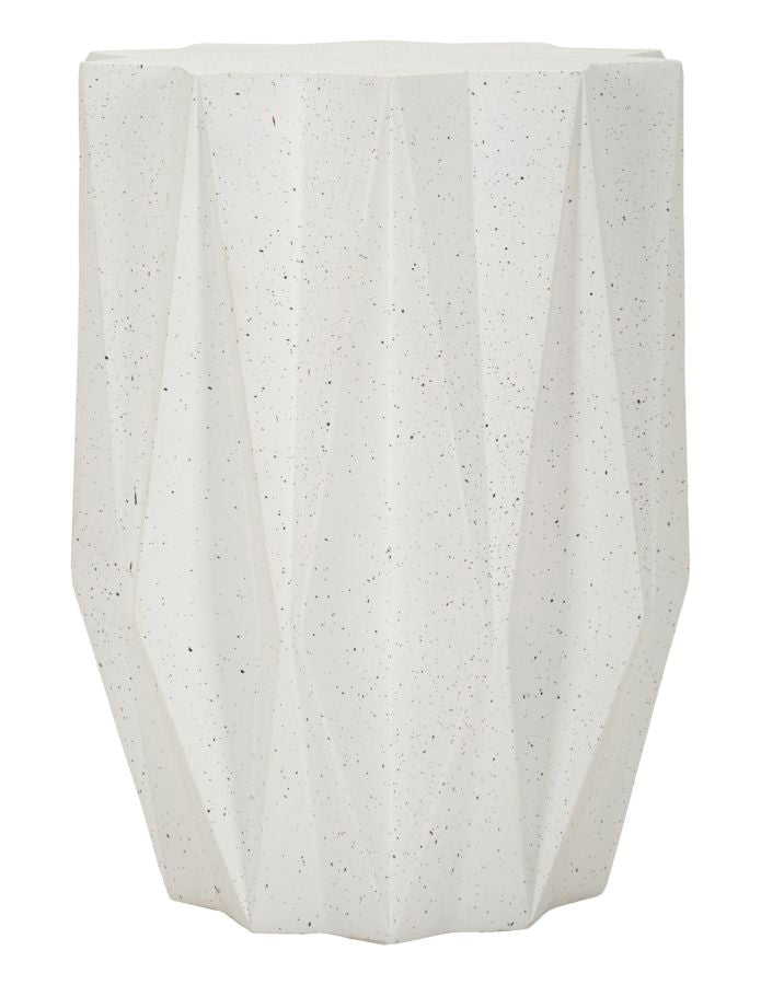 Tavolinetto Star Linee Sfaccettate Geometrie Eleganti Effetto Pietra Diametro 38,5 Cm Altezza 53 Cm