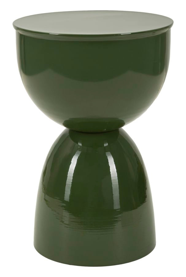Tavolinetto In Metallo Yao Verde Diametro 31 Cm Altezza 46 Cm Moderno Design Elegante Per Soggiorno