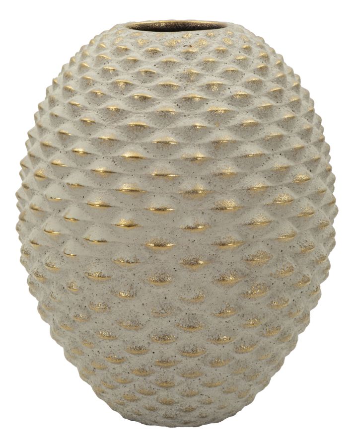 Vaso Pepipas Ball In Ceramica Diametro 23,5 Cm Altezza 28,5 Cm Apertura 7 Cm Design Prezioso Per Decorare