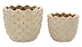 Cachepot Pepitas Coppia In Cera Con Geometrica Rilievo Moderni E Chic Per Piante E Composizioni Floreali Diametro 23 Cm
