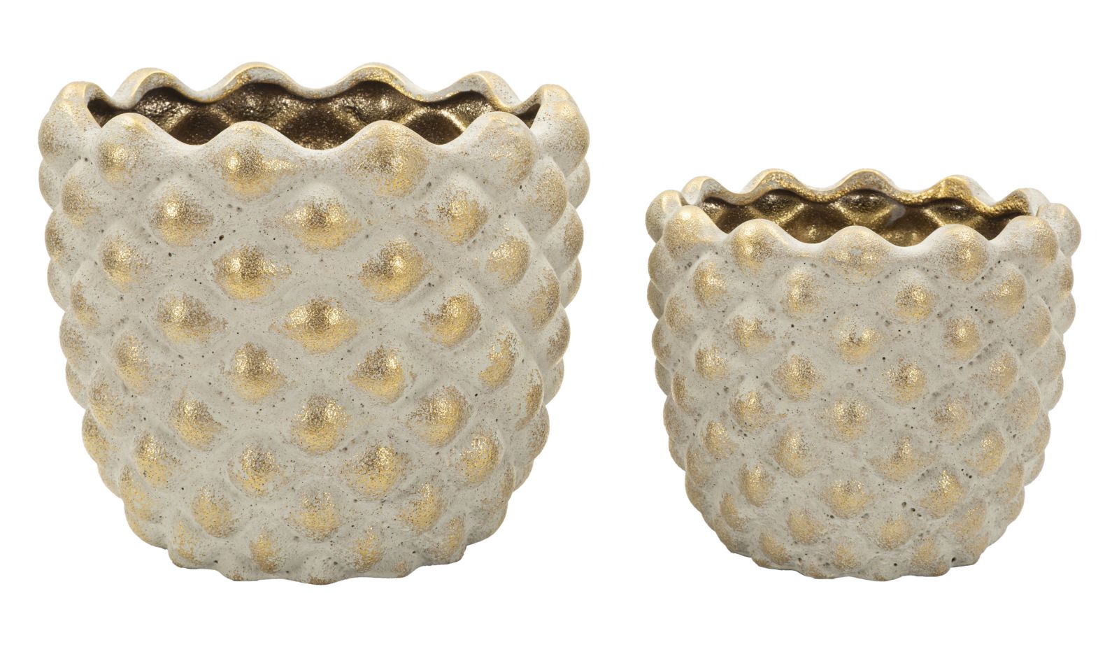 Cachepot Pepitas Coppia In Cera Con Geometrica Rilievo Moderni E Chic Per Piante E Composizioni Floreali Diametro 23 Cm