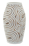 Vaso Oblix In Poliresina Diametro 19,5 Cm Altezza 35 Cm Apertura 10,5 Cm Decori a Spirale Compatto e Raffinato