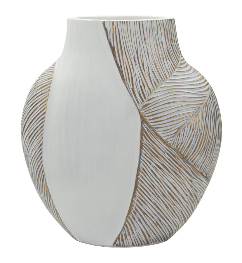 Vaso Resina Ho Chi Minh 27x11,5x31 Cm Polyresin Con Apertura 12x6 Decorativo Per Interni
