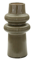 Vaso Harmony in Ceramica Diametro 18 Cm Altezza 36 Cm Apertura 8 Cm Design Sinuoso Contemporaneo
