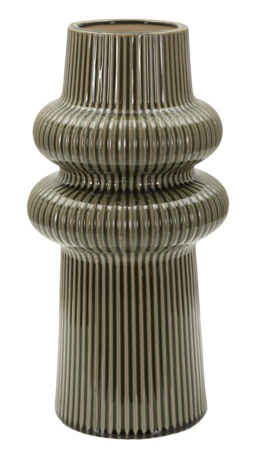 Vaso Harmony in Ceramica Diametro 18 Cm Altezza 36 Cm Apertura 8 Cm Design Sinuoso Contemporaneo