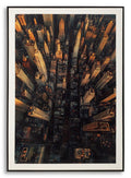Stampa su tela laccata new york c/cornice cm fir wood, canvas and plastic 7