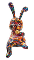 Statua decorativa coniglietto psyco cm 21, polyresin 5 x 10 x 22