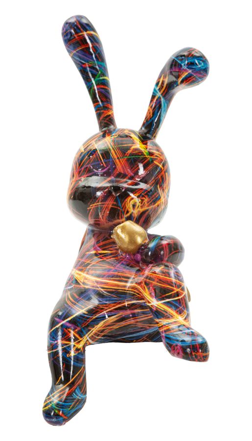 Statua decorativa coniglietto psyco cm 21, polyresin 5 x 10 x 22